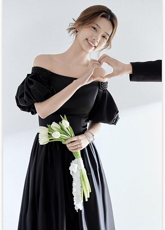 Amazon | [R-QINYUER] オフショルダー パーティードレス ビスチェ